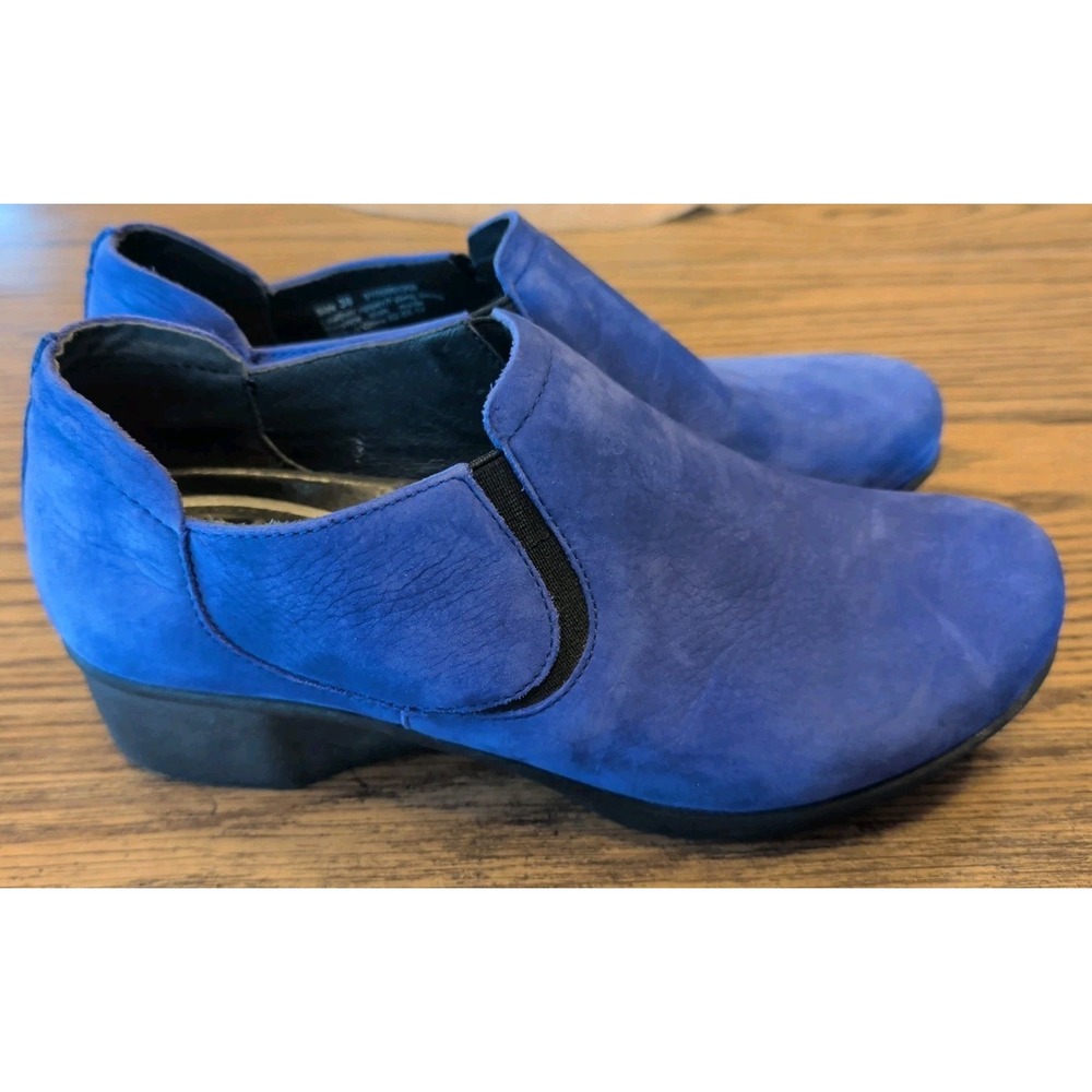 Dansko Lynn Casual Slip on Shoes EUR 38 Womens Size 7.5-8 Blue Nubuck Leather